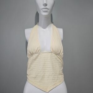 SHEIN Light Yellow Halter Top